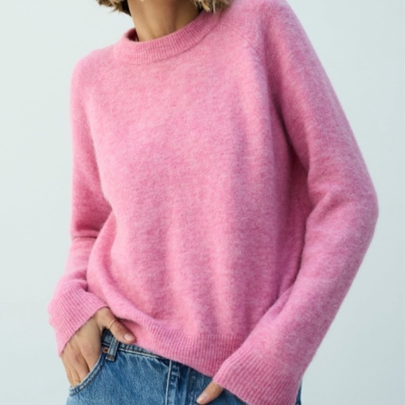 Zara | Sweaters | Zara Pink Wool And Alpaca Blend Sweater Nwot | Poshmark